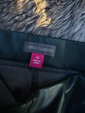 Vince Camuto Black Faux Leather Skinny Pants